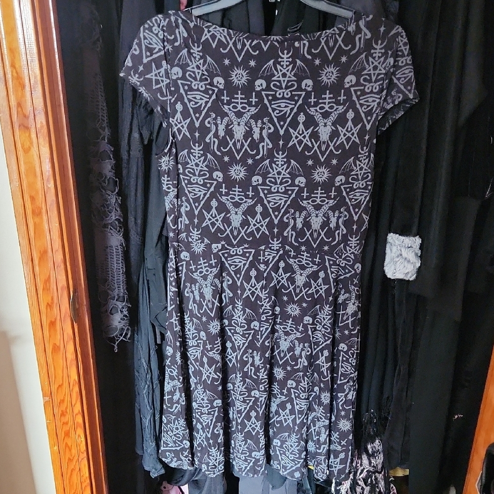 🖤Stylish Black Patterned Dress - Picture 4 of 6